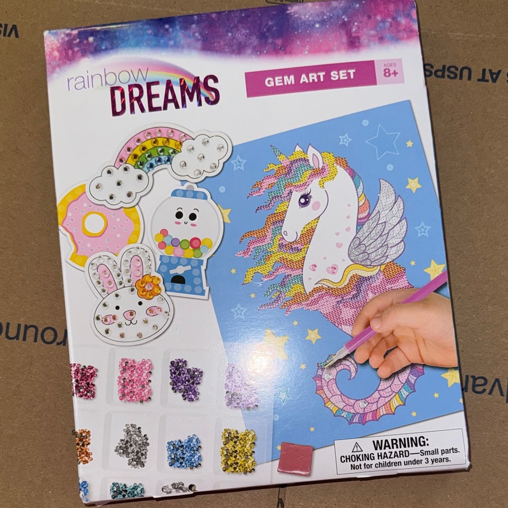 Rainbow Dreams Gem Art Set - Pink, Purple, Blue, Yellow, White